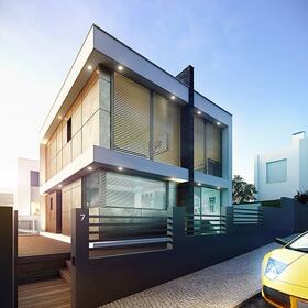 3Ds Max house facade modeling