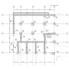 Commercial concrete foundation 2D CAD drawing