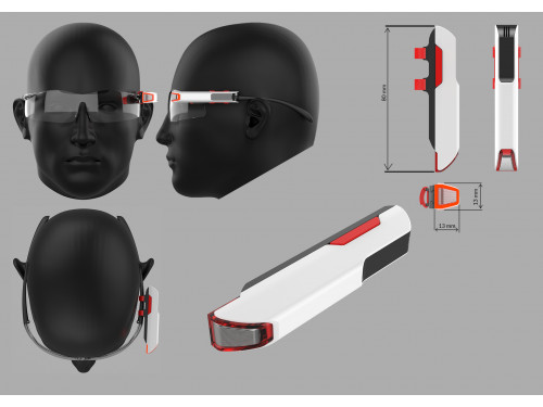 Safety Glasses Clippable Heads-Up Warning Device
